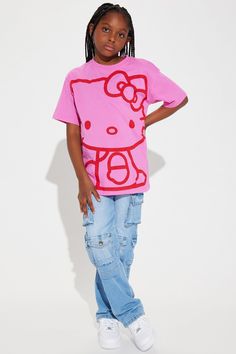 Available In Pink. Short Sleeve Crew Neckline Hello Kitty Graphic Licensed Screen Top Oversized Model Wears Size 10/12 Disclaimer: Due To The Printing Process A Difference In Saturation May Occur. Each Garment Is Unique. 60% Cotton 40% Polyester Imported | Mini Hello Kitty Sketch Oversized Tee Shirt in Pink size 6/6X by Fashion Nova Hello Kitty Sketch, Kitty Sketch, Mini Hello Kitty, Hello Kitty T Shirt, Search By Photo, Kitty Clothes, Oversized Tee Shirt, Birthday Party For Teens, Pink Shirt