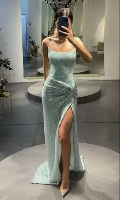 Green Sequins, Glam Dresses, Mermaid Prom Dresses, Guest Outfit, Long Prom Dress