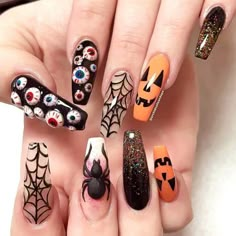 Emerald Nails, Junk Nails, Halloween Nail