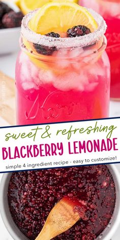 the recipe for sweet and refreshing blackberry lemonade