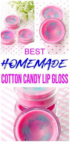 Selling Beauty Products, Diy Beauty Products To Sell, Diy Cotton Candy, Candy Lip Balm, Homemade Cotton Candy, Make Lip Gloss, Candy Lip Gloss, Homemade Lip Gloss