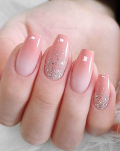 Pink Wedding Nails, Lilac Nails, Pink Ombre Nails, Ombre Nails Glitter, Nail Art Wedding, Nail Designs Glitter