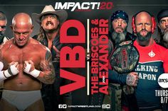 an ad for impact 20 featuring wrestlers from different countries and their names on the front cover