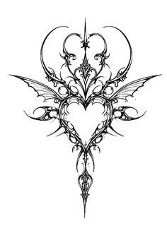 a heart shaped tattoo design on a white background