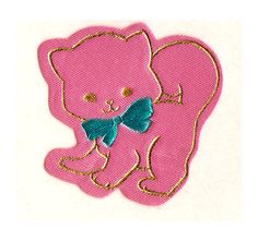 a pink teddy bear with a blue bow