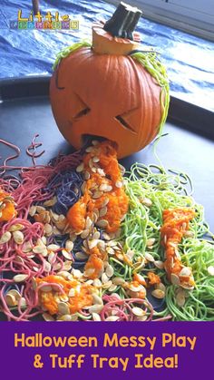 halloween messy play and tuff tray idea