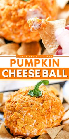 If you're not a fan of pumpkin, then this Halloween appetizer idea is perfect for you! This easy Thanksgiving recipe has no pumpkin, but is shaped like one. Delicious and covered in Nacho Cheese Doritos, the pumpkin cheese ball is the best! Pumpkin Cheese Ball, Healthy Holiday Baking, Pumpkin Appetizers, Fall Appetizer, Savory Pumpkin, Fall Appetizers, Healthy Holiday Recipes, Fall Snacks