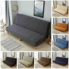 multiple pictures of different types of couches