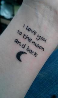 a tattoo saying i love you to the moon and back