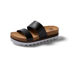 PRICES MAY VARY. Upper | Super soft unlined PVC Free vegan leather two strap slide Footbed | Our most comfortable footbed featuring the perfect blend of cushion and rebound support. This is a wider shape with generous arch support and heel cupping Outsole | Lightweight and durable chunky lug EVA outsole with a 1.75” platform silhouette Sustainability | Some colorways include 100% natural Cork footbed cover Reef Sandals, Kids Luggage, Luxury Store, Sandal Fashion, Arch Support, Special Features, Cork, Vegan Leather, Sustainability