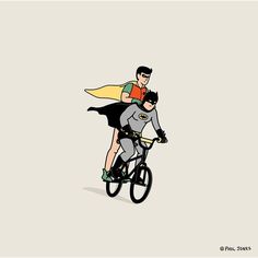 batman and robin wayne riding on a bike