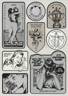 an old advertisement for some kind of perfume bottle with pictures on the label and words below it