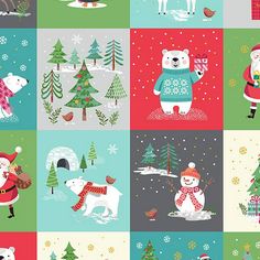 christmas cards with polar bears and trees