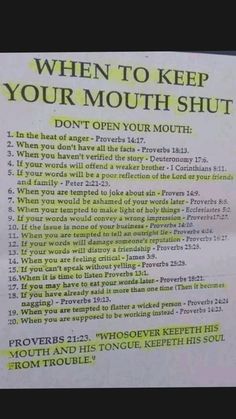 a sign that says when to keep your mouth shut don't open your mouth