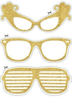 two gold sunglasses cut out on top of each other