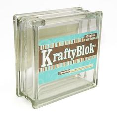 the kraffyblk container is clear and has brown stripes on it's sides