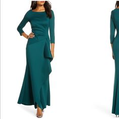 Brand New With Tags. Hunter Green Eliza J Dress. Beautiful And Classy! Green Fitted Maxi Dress For Formal Occasions, Fitted Floor-length Gown For Fall, Elegant Fitted Gown For Fall, Fall Wedding Fitted Gown, Spring Dinner Fitted Gown, Grooms Mom Dress, Grooms Mom, Eliza J Dresses, Eliza J