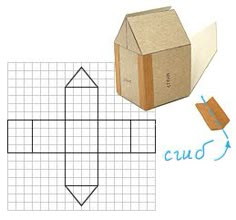 an image of a box and a house on a graph paper with the word cud