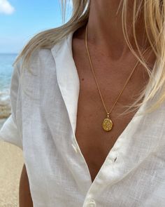 Gold Necklace with Pendant- Creased Pendant Necklace | Cult of Sun Jewelry Coin Necklace Gold, Necklace Gold Pendant, Sun Jewelry, Gold Medallion Necklace, Gold Coin Necklace, Gold Pendant Jewelry, Gold Medallion, Pendant Necklace Gold, Dainty Gold Necklace