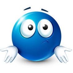 a blue ball with eyes and hands on it's face is looking at the camera