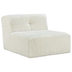 a white chair that is made out of sheepskin