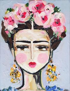 a painting of a woman with flowers in her hair