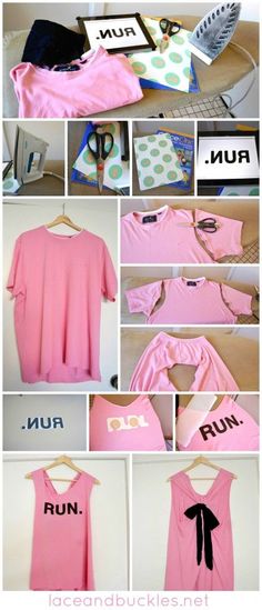 the instructions for how to make a running shirt