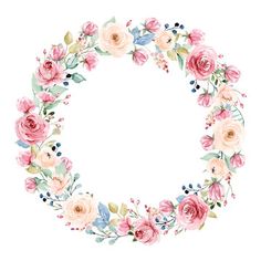 a floral wreath with pink flowers and greenery