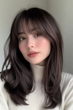 curtain bangs beautiful hair styles 7 Cute Haircut For Medium Hair With Bangs, Straight Hair Bangs Medium, Bangs On Long Face, Bang Cuts For Long Hair, Long Bob Hairstyles With Curtain Bangs, Bangs With Medium Hair Straight, Hairstyles Bangs Medium, Layer Curtain Bangs, Bangs Haircut Medium