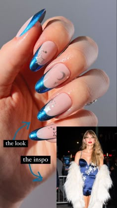 Era Your Nails, Midnight Inspired Nails, Midnights Ts Nails, Taylor Swift Midnights Nail, Eras Tour Nail Ideas Midnights, Taylor Swift 1989 Inspired Nails, Midnights Nails Design Taylor Swift, Taylor Nails Inspired