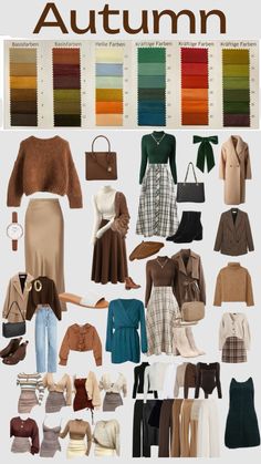 Autumn Wardrobe Outfits Ideas, Deep Autumn Palette, Autumn Capsule Wardrobe, Estilo Blair Waldorf, Warm Fall Outfits