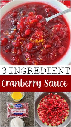 cranberry sauce recipe with ingredients to make it look like they have been made in the