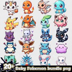 20 baby pokemon bundle pngs