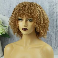 Blond Afro, Ash Blond, Curly Human Hair Wig, Human Hair Wig, Moisturize Hair, Ash Blonde, Wig Styles