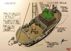 an image of a drawing of a ship with instructions on the front and back side