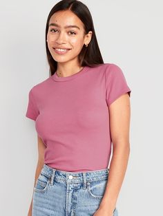 Saw this on Old Navy: Basic Pink Cropped T-shirt With Short Sleeves, Trendy Relaxed Fit T-shirt With Cap Sleeves, Trendy Cotton Scoop Neck T-shirt, Fitted Crew Neck Basic T-shirt, Trendy Crew Neck Tops For Everyday, Trendy Everyday Crew Neck Tops, Trendy Relaxed Fit Scoop Neck T-shirt, Pink Short Sleeve Everyday T-shirt, Pink Everyday Short Sleeve T-shirt