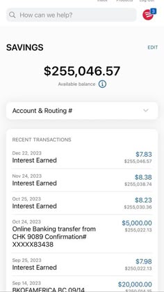 an iphone screenshot shows the balances and savings for each bank account, including $ 250 or more