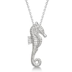 Seahorse Pendant Necklace Sterling Silver Modern Silver Necklace, Island Jewelry, Horse Pendant, Engagement Rings Diamond, Nautical Jewelry, Rings Diamond, Sterling Silver Necklace Pendants