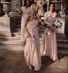 the bridesmaids are getting ready to walk down the aisle