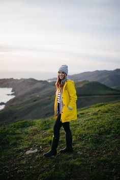 Gal Meets Glam Marin Headlands in my Petit Bateau Jacket, J.Crew Sweater and Jeans, Hunter Boots  & APC Beanie Wander Outfit, Pijamas Women, Patagonia Fleece Jacket, Burberry Coat