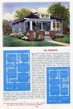 an old house with blueprints showing the front and back floor plans for it