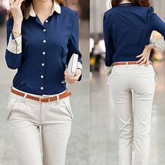 ... Fashionable Work Outfit, Wardrobe Planning, Ladies Shirts, Woman Suit Fashion, Women Formals, Casual Work Outfits, Work Outfits Women, Business Casual Outfits