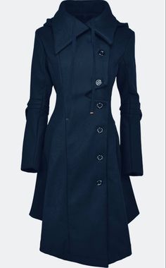 Amazon.com: QZUnique Women's Trench Coat Goth Wool Blend Pea Jacket Victorian Long Fitted Trenchcoat Hood Winter Steam Punk Lapel Outwear : Clothing, Shoes & Jewelry Victorian Coat, Women's Trench Coat, Trench Jacket, Wool Peacoat, Irregular Hem, Outwear Jackets, Trench Coats Women, Steam Punk