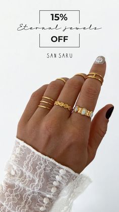 gold rings Handmade Gold Ring, Short Square Nails, Matte Nails Design, Indie Jewelry, Engagement Ring Styles, Handmade Gold, Square Nails, Favorite Rings, 22k Gold