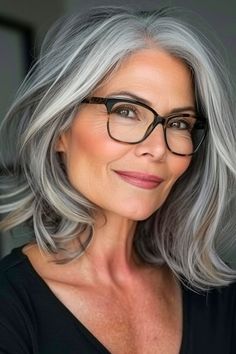 Best Hairstyles For Gray Hair, Over 50 Gray Hairstyles For Women, Gray Wavy Hair Over 50, Grey Hair Haircuts Over 50, Gray Hair And Glasses Over 50, Makeup For Grey Hair Over 50, Gray Hair And Glasses, Women’s Gray Hair, Grey Hair Shoulder Length