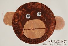 a monkey paper plate craft for kids to make