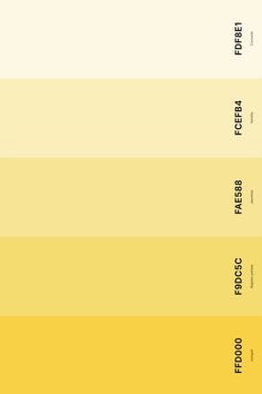 yellow and white paint swatches with the same color as each other in different shades