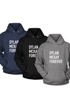 Dylan Mckay Forever Hoodie   Cozy up with our teasing hoodie to keep you warm.   Wear whenever, use forever   Be ready to fall in love!     50/50 cotton/poly fleece Air jet yarn for a soft, pill-resistant finish with two-ply hood Front Pouch Pocket. Made in the USA Dylan Mckay