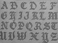 an old fashioned alphabet with some type of writing on it