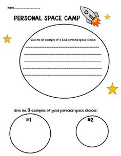 a space camp activity sheet with stars on it